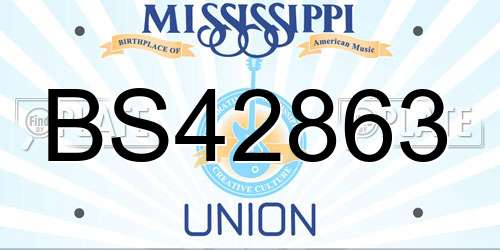 BS42863 Mississippi License Plate