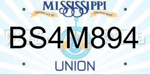 BS4M894 Mississippi License Plate