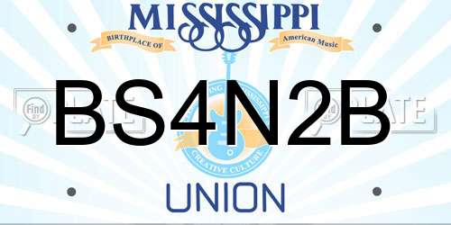 BS4N2B Mississippi License Plate