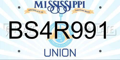 BS4R991 Mississippi License Plate