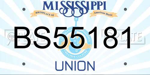 BS55181 Mississippi License Plate
