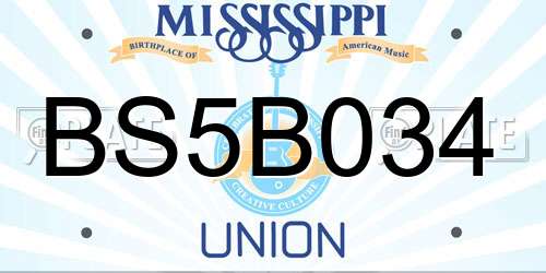 BS5B034 Mississippi License Plate