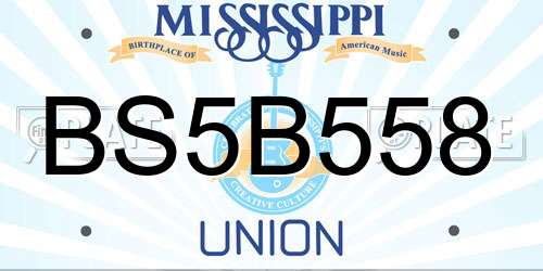 BS5B558 Mississippi License Plate