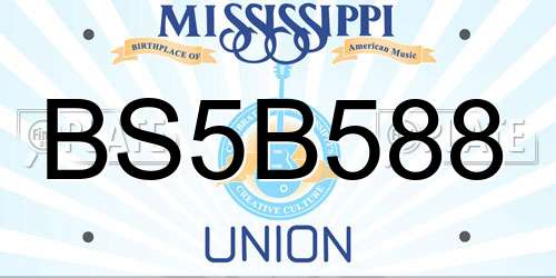 BS5B588 Mississippi License Plate