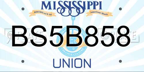 BS5B858 Mississippi License Plate