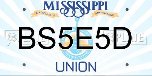 BS5E5D Mississippi License Plate