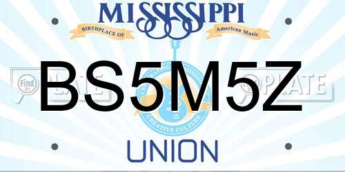 BS5M5Z Mississippi License Plate