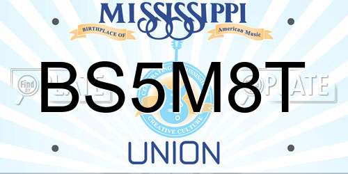 BS5M8T Mississippi License Plate