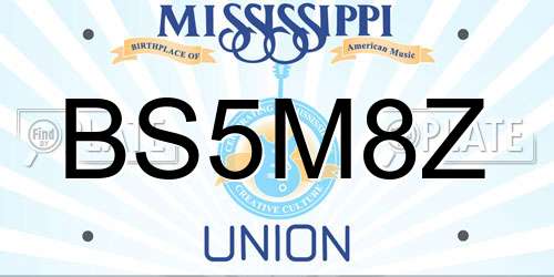 BS5M8Z Mississippi License Plate