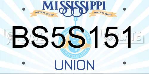BS5S151 Mississippi License Plate