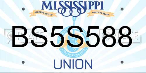 BS5S588 Mississippi License Plate