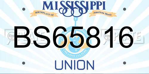 BS65816 Mississippi License Plate