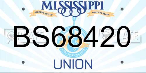 BS68420 Mississippi License Plate