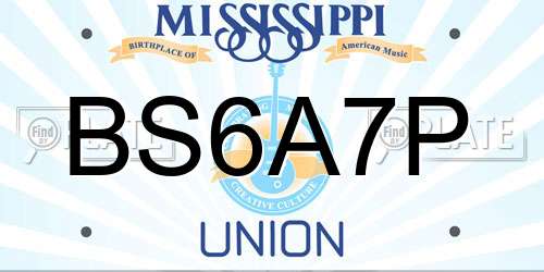 BS6A7P Mississippi License Plate