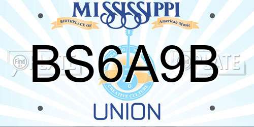 BS6A9B Mississippi License Plate