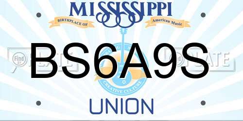 BS6A9S Mississippi License Plate