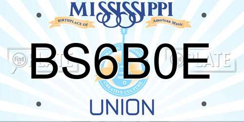 BS6B0E Mississippi License Plate