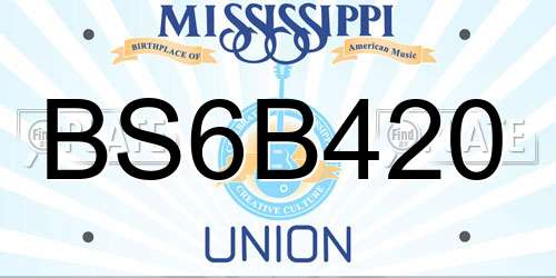 BS6B420 Mississippi License Plate
