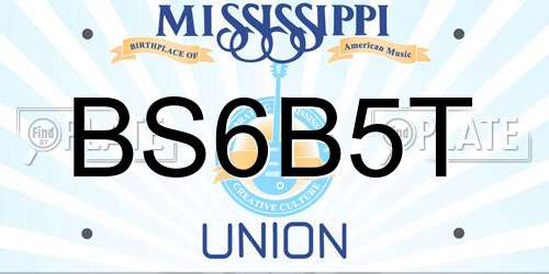 BS6B5T Mississippi License Plate