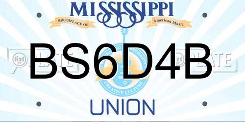 BS6D4B Mississippi License Plate