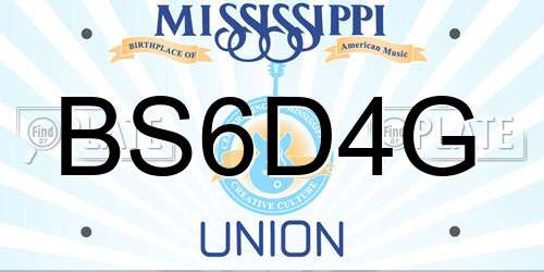 BS6D4G Mississippi License Plate