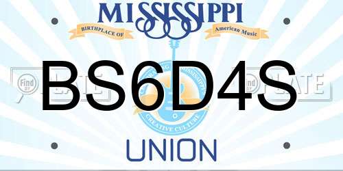 BS6D4S Mississippi License Plate