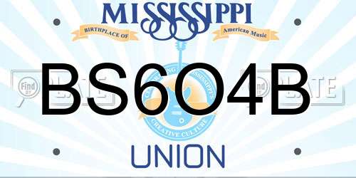 BS6O4B Mississippi License Plate