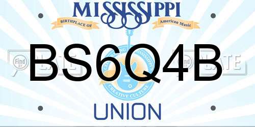 BS6Q4B Mississippi License Plate