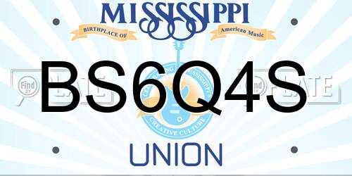 BS6Q4S Mississippi License Plate