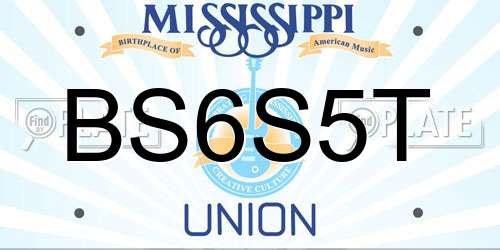 BS6S5T Mississippi License Plate