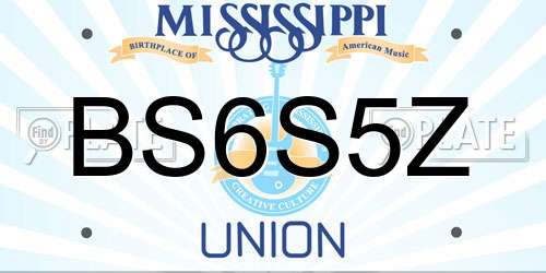 BS6S5Z Mississippi License Plate