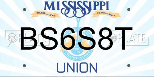 BS6S8T Mississippi License Plate