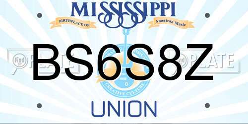 BS6S8Z Mississippi License Plate