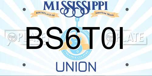 BS6T0I Mississippi License Plate