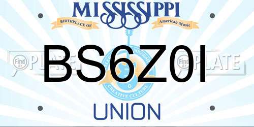 BS6Z0I Mississippi License Plate