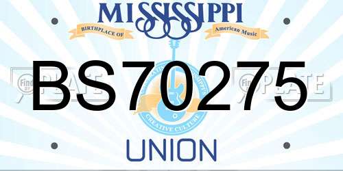 BS70275 Mississippi License Plate