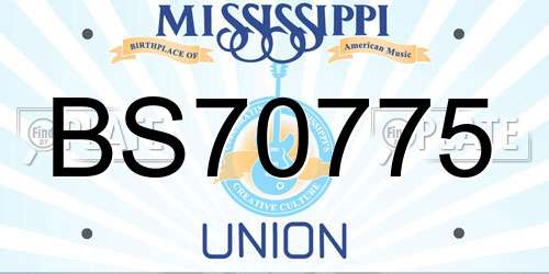 BS70775 Mississippi License Plate