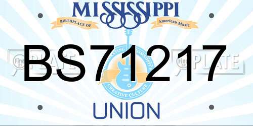 BS71217 Mississippi License Plate