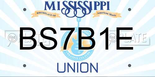 BS7B1E Mississippi License Plate