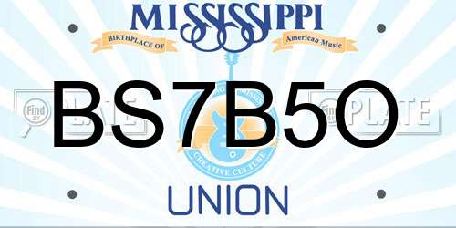 BS7B5O Mississippi License Plate