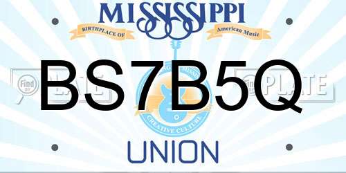 BS7B5Q Mississippi License Plate