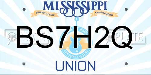 BS7H2Q Mississippi License Plate