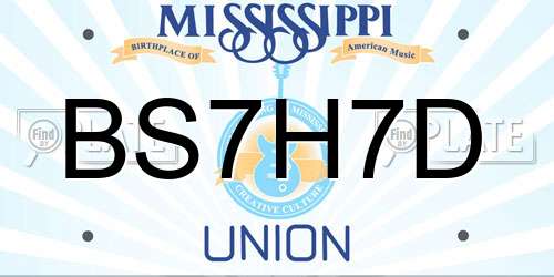 BS7H7D Mississippi License Plate