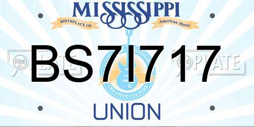 BS7I717 Mississippi License Plate