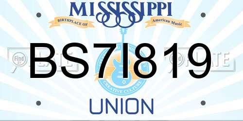 BS7I819 Mississippi License Plate