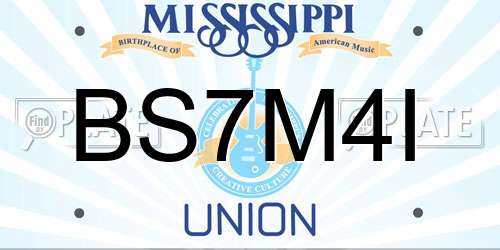 BS7M4I Mississippi License Plate
