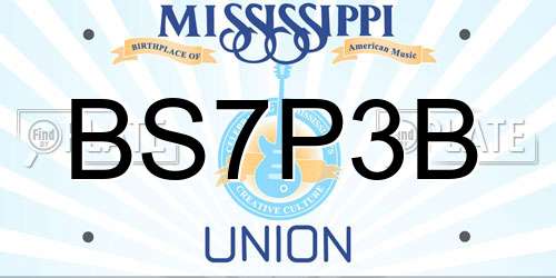 BS7P3B Mississippi License Plate