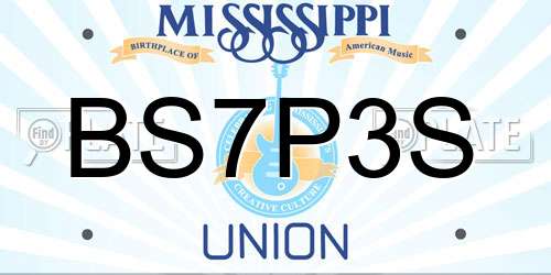 BS7P3S Mississippi License Plate