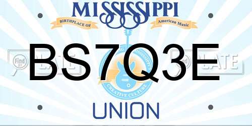 BS7Q3E Mississippi License Plate