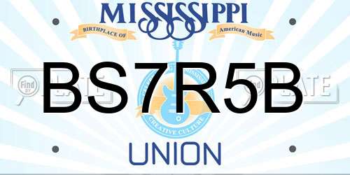 BS7R5B Mississippi License Plate